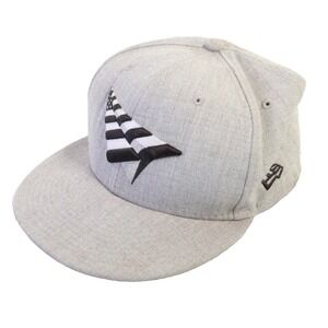 Paper Planes Hat Jay Z 59FIFTY Fitted Embroidered Logo Grey Wool Blend Men 7 1/2